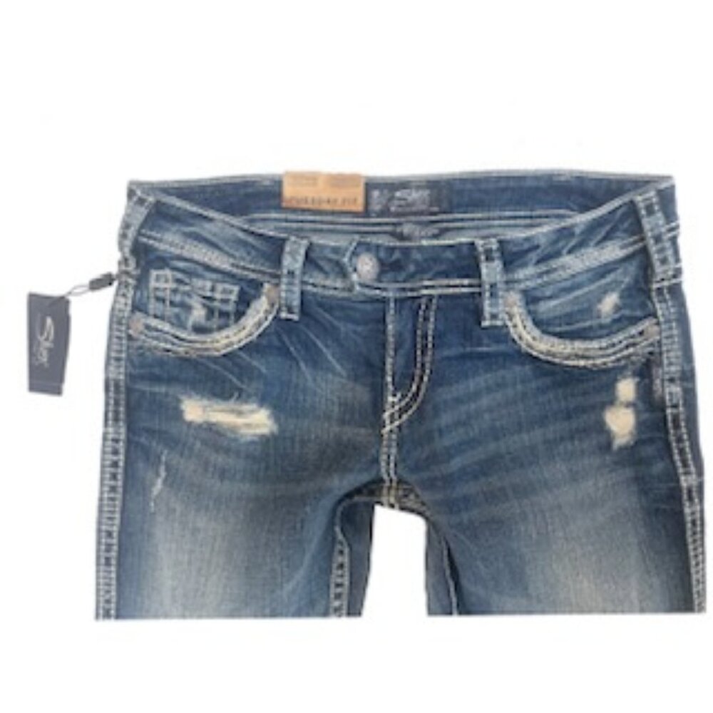 NWT! SILVER TUESDAY LOW DISTRESSED BABY BOOT JEANS TAG 30/35